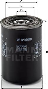 Mann-Filter W 816/80 - Масляный фильтр onlydrive.pro