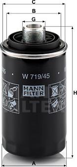 Mann-Filter W 719/45 - Oil Filter onlydrive.pro