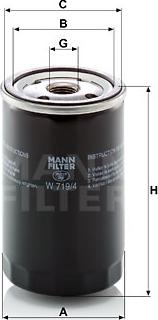 Mann-Filter W 719/4 - Масляный фильтр onlydrive.pro