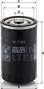 Mann-Filter W 719/5 - Eļļas filtrs onlydrive.pro