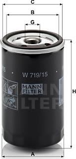 Mann-Filter W 719/15 - Масляный фильтр onlydrive.pro