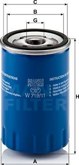 Mann-Filter W 719/11 - Eļļas filtrs onlydrive.pro