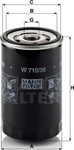 Mann-Filter W 719/36 - Oil Filter onlydrive.pro