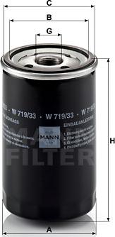 Mann-Filter W 719/33 - Oil Filter onlydrive.pro