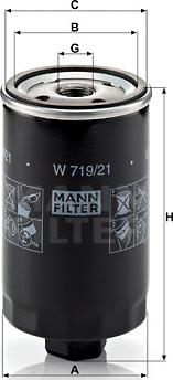 Mann-Filter W 719/21 - Масляный фильтр onlydrive.pro