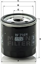 Mann-Filter W 714/4 - Eļļas filtrs onlydrive.pro