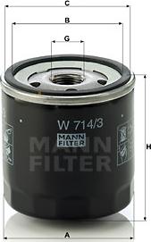 Mann-Filter W 714/3 - Oil Filter onlydrive.pro