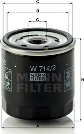 Mann-Filter W 714/2 - Oil Filter onlydrive.pro