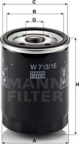 Mann-Filter W 713/16 - Eļļas filtrs onlydrive.pro