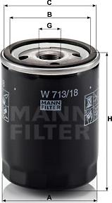 Mann-Filter W 713/18 - Масляный фильтр onlydrive.pro