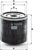 Mann-Filter W 713/36 - Oil Filter onlydrive.pro