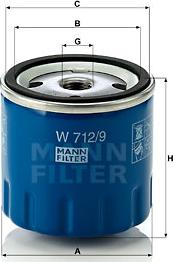 Mann-Filter W 712/9 - Масляный фильтр onlydrive.pro