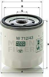 Mann-Filter W 712/43 - Oil Filter onlydrive.pro