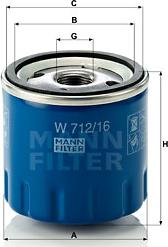 Mann-Filter W 712/16 - Oil Filter onlydrive.pro