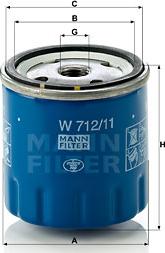 Mann-Filter W 712/11 - Масляный фильтр onlydrive.pro