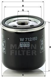 Mann-Filter W 712/80 - Масляный фильтр onlydrive.pro