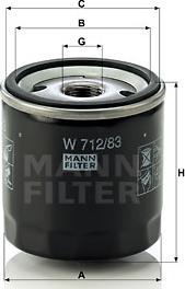 Mann-Filter W 712/83 - Oil Filter onlydrive.pro