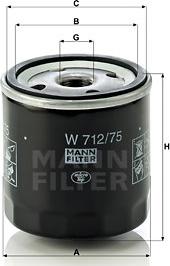 Mann-Filter W 712/75 - Масляный фильтр onlydrive.pro