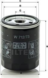 Mann-Filter W 712/73 - Масляный фильтр onlydrive.pro