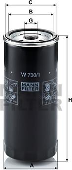 Mann-Filter W 730/1 - Oil Filter onlydrive.pro