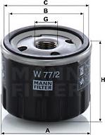 Mann-Filter W 77/2 - Eļļas filtrs onlydrive.pro