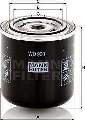 Mann-Filter WD 920 - Filter, operating hydraulics onlydrive.pro