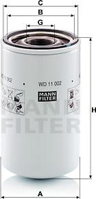 Mann-Filter WD 11 002 - Filter, operating hydraulics onlydrive.pro