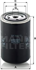 Mann-Filter WK 940/19 - Топливный фильтр onlydrive.pro