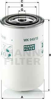 Mann-Filter WK 940/15 - Fuel filter onlydrive.pro