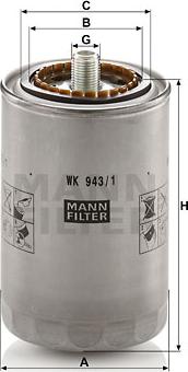 Mann-Filter WK 943/1 - Polttoainesuodatin onlydrive.pro