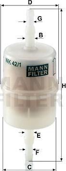 Mann-Filter WK 42/1 - Топливный фильтр onlydrive.pro