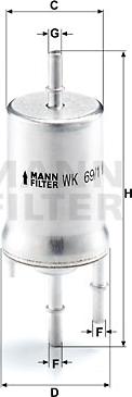 Mann-Filter WK 69/1 - Топливный фильтр onlydrive.pro