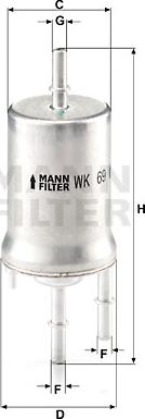 Mann-Filter WK 69 - Fuel filter onlydrive.pro