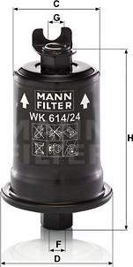 Mann-Filter WK 614/24 x - Kütusefilter onlydrive.pro