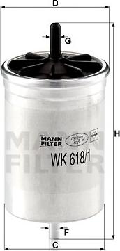 Mann-Filter WK 618/1 - Fuel filter onlydrive.pro