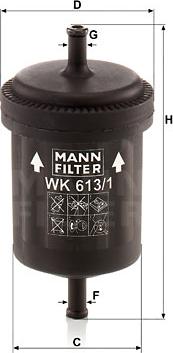 Mann-Filter WK 613/1 - Топливный фильтр onlydrive.pro