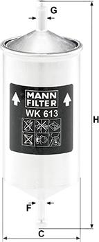 Mann-Filter WK 613 - Polttoainesuodatin onlydrive.pro