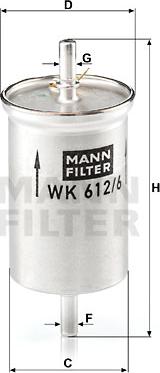 Mann-Filter WK 612/6 - Fuel filter onlydrive.pro