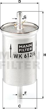 Mann-Filter WK 612/6 - Топливный фильтр onlydrive.pro