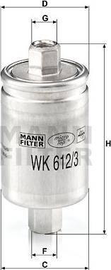 Mann-Filter WK 612/3 - Kütusefilter onlydrive.pro