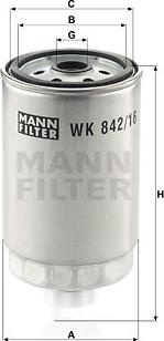 Mann-Filter WK 842/16 - Fuel filter onlydrive.pro