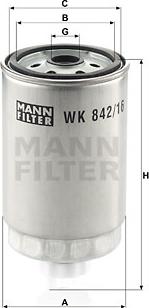 Mann-Filter WK 842/16 - Топливный фильтр onlydrive.pro