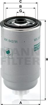 Mann-Filter WK 842/11 - Топливный фильтр onlydrive.pro