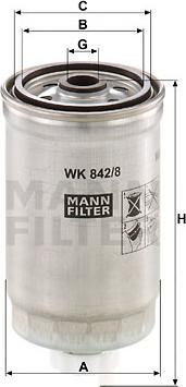 Mann-Filter WK 842/8 - Degvielas filtrs onlydrive.pro