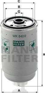 Mann-Filter WK 842/2 - Топливный фильтр onlydrive.pro