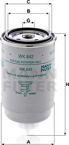 Mann-Filter WK 842 - Kütusefilter onlydrive.pro