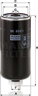 Mann-Filter WK 854/1 - Polttoainesuodatin onlydrive.pro