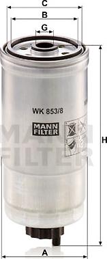 Mann-Filter WK 853/8 - Kütusefilter onlydrive.pro