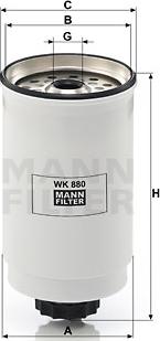 Mann-Filter WK 880 - Fuel filter onlydrive.pro