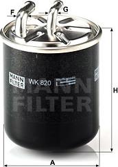 Mann-Filter WK 820 - Kütusefilter onlydrive.pro